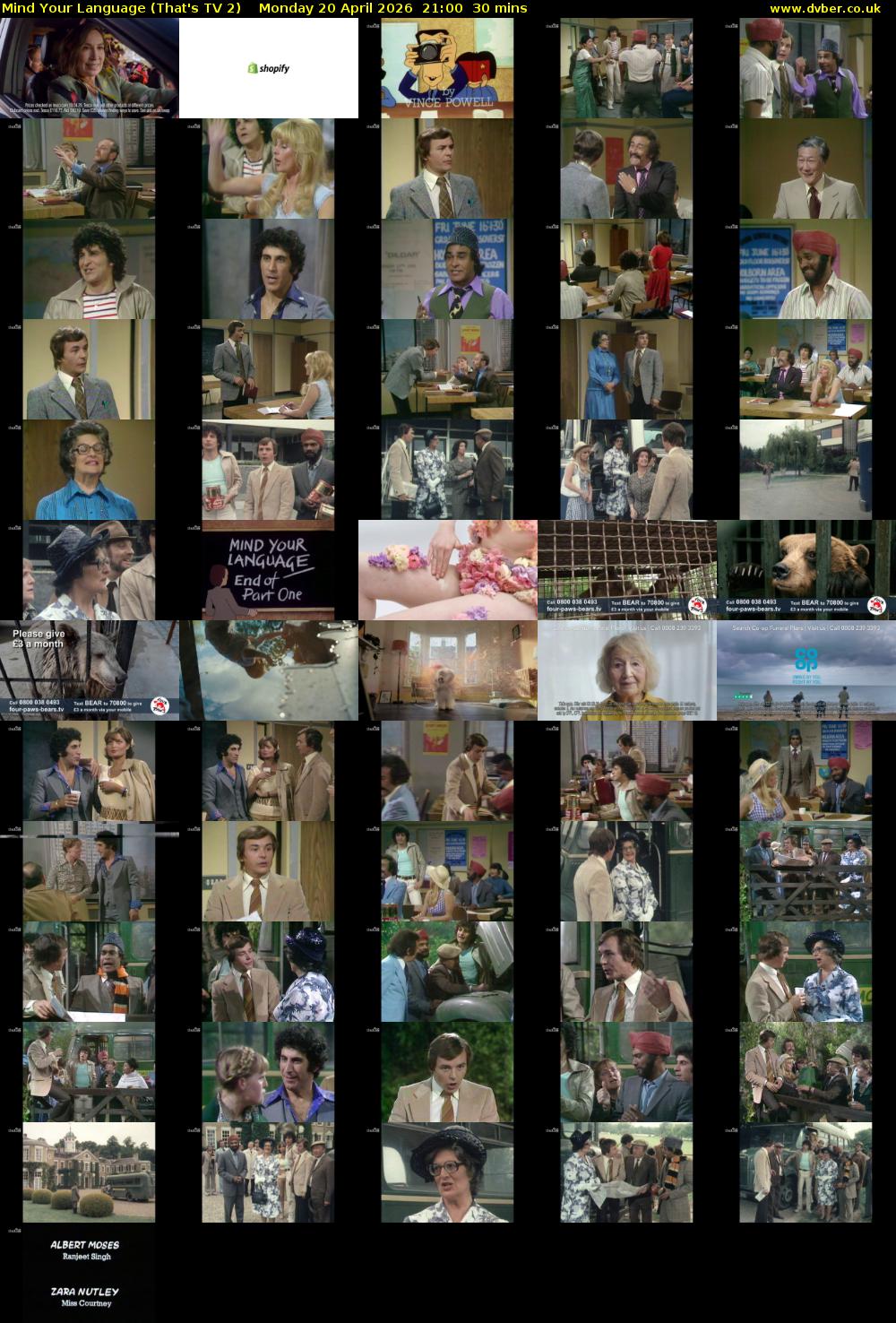 Mind Your Language (That's TV 2) Monday 20 April 2026 21:00 - 21:30