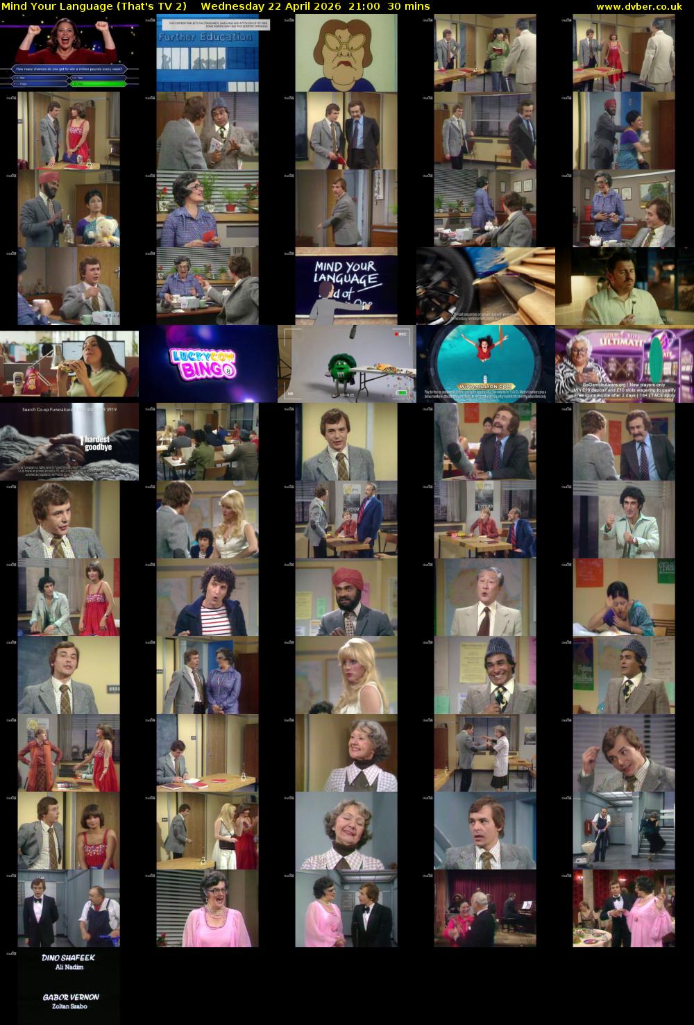 Mind Your Language (That's TV 2) Wednesday 22 April 2026 21:00 - 21:30