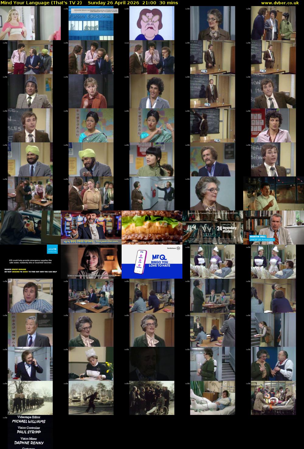 Mind Your Language (That's TV 2) Sunday 26 April 2026 21:00 - 21:30