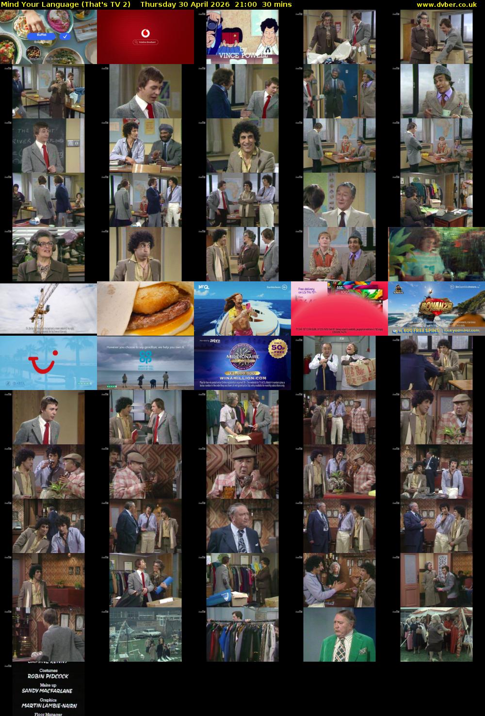 Mind Your Language (That's TV 2) Thursday 30 April 2026 21:00 - 21:30
