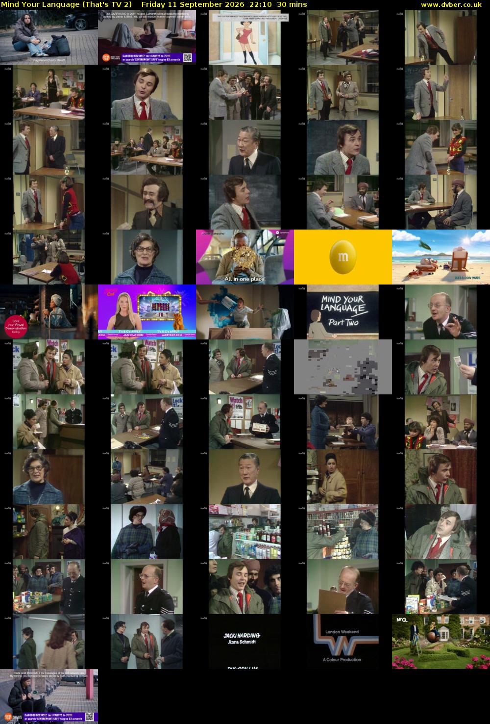 Mind Your Language (That's TV 2) Friday 11 September 2026 22:10 - 22:40