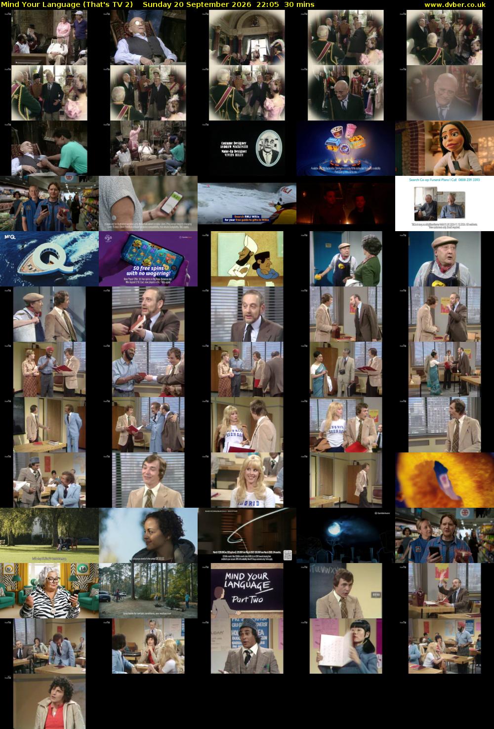Mind Your Language (That's TV 2) Sunday 20 September 2026 22:05 - 22:35