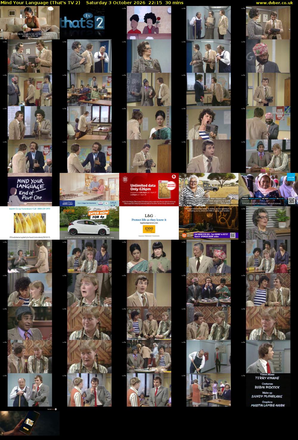 Mind Your Language (That's TV 2) Saturday 3 October 2026 22:15 - 22:45