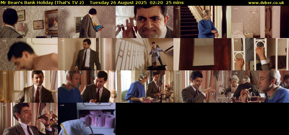Mr Bean's Bank Holiday (That's TV 2) Tuesday 26 August 2025 02:20 - 02:45