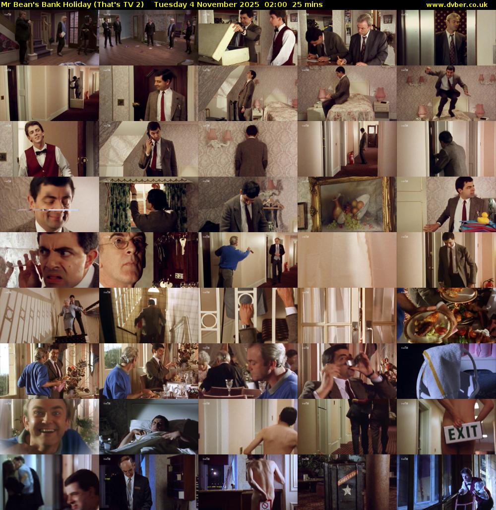 Mr Bean's Bank Holiday (That's TV 2) Tuesday 4 November 2025 02:00 - 02:25