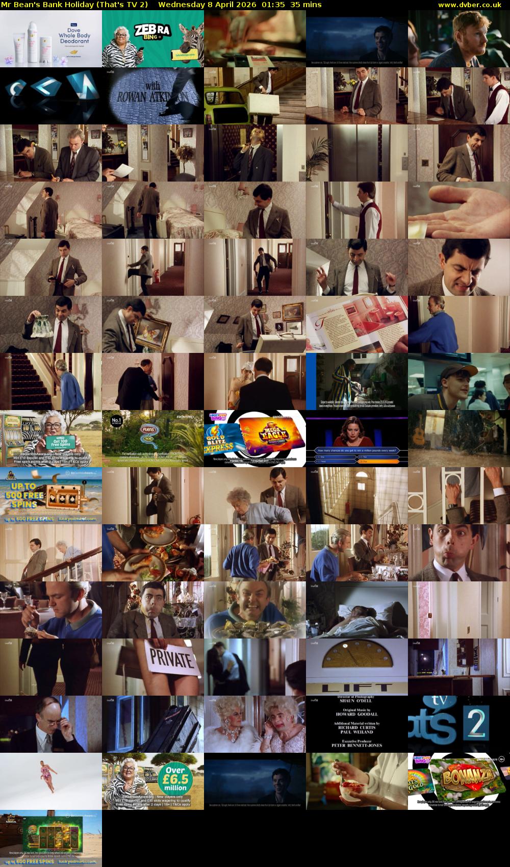 Mr Bean's Bank Holiday (That's TV 2) Wednesday 8 April 2026 01:35 - 02:10