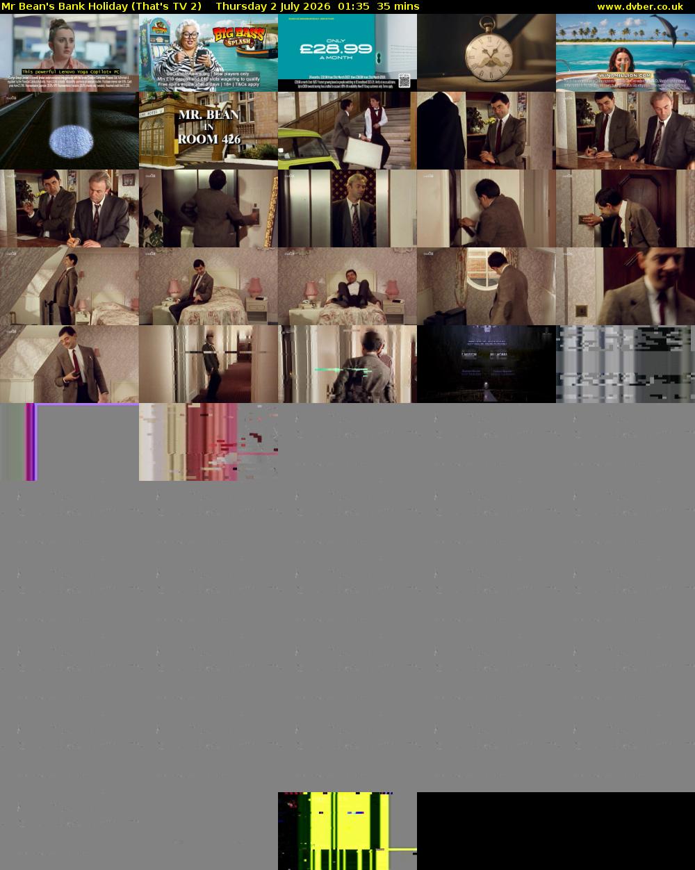 Mr Bean's Bank Holiday (That's TV 2) Thursday 2 July 2026 01:35 - 02:10