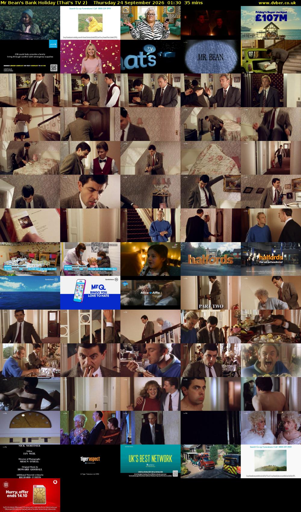 Mr Bean's Bank Holiday (That's TV 2) Thursday 24 September 2026 01:30 - 02:05
