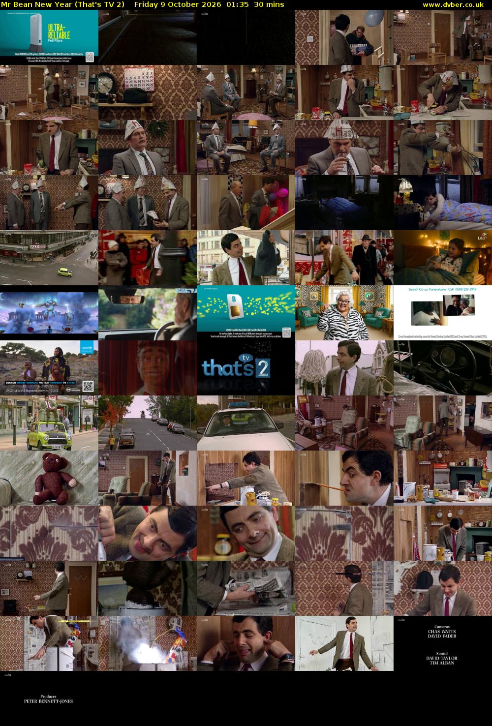 Mr Bean New Year (That's TV 2) Friday 9 October 2026 01:35 - 02:05