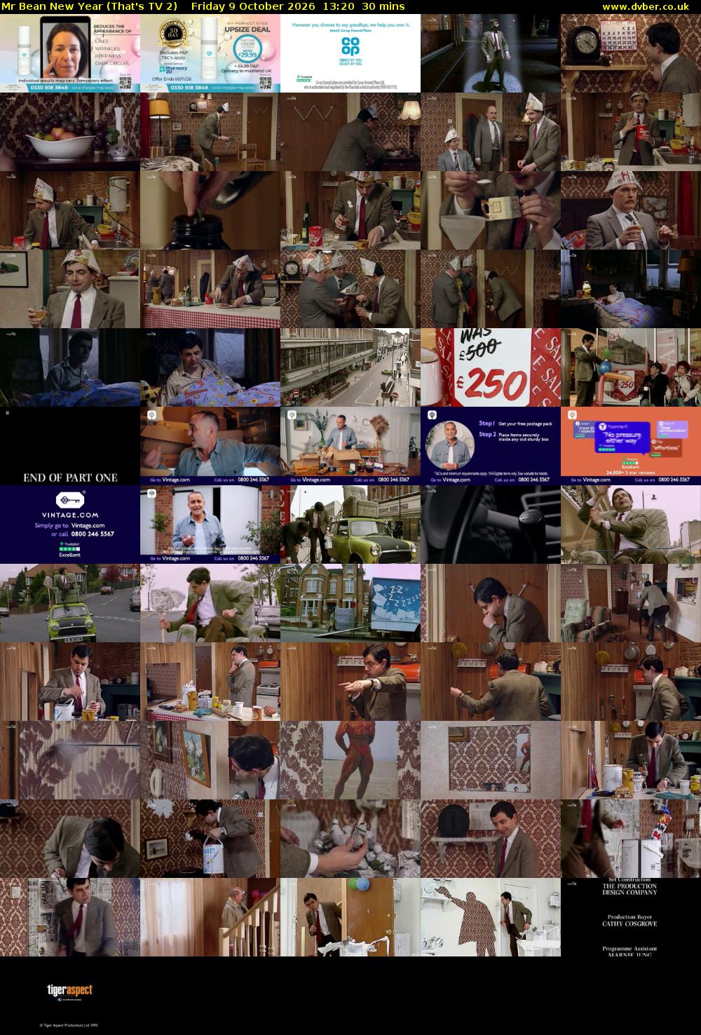 Mr Bean New Year (That's TV 2) Friday 9 October 2026 13:20 - 13:50