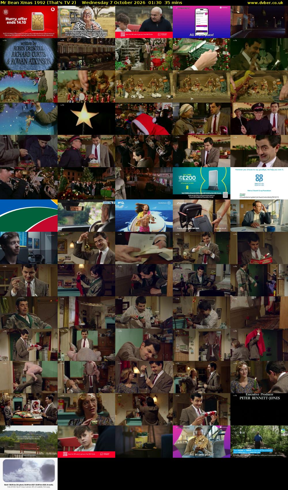 Mr Bean Xmas 1992 (That's TV 2) Wednesday 7 October 2026 01:30 - 02:05