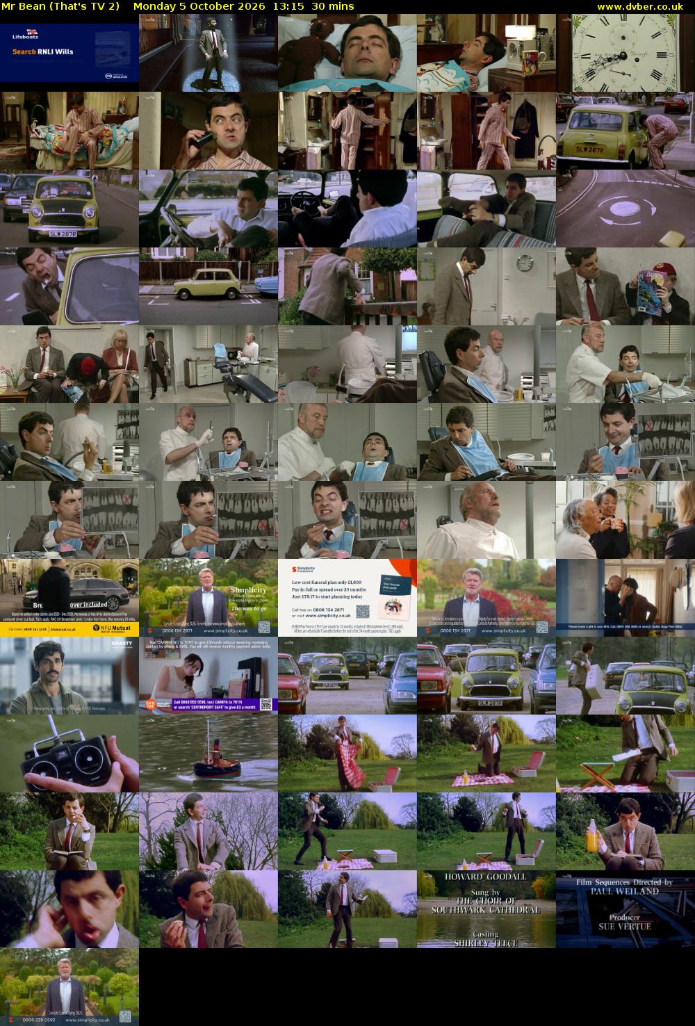 Mr Bean (That's TV 2) Monday 5 October 2026 13:15 - 13:45