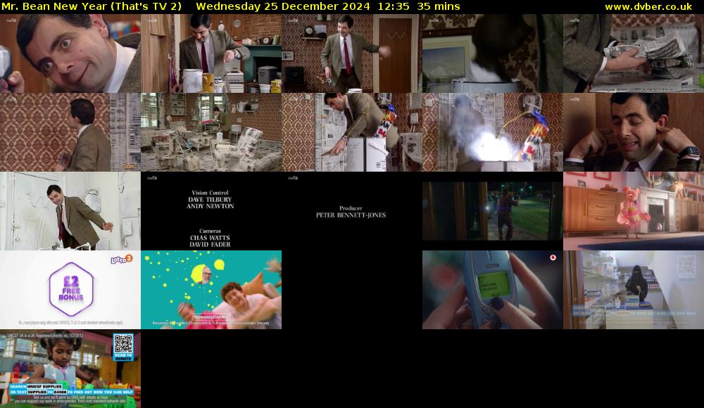 Mr. Bean New Year (That's TV 2) Wednesday 25 December 2024 12:35 - 13:10