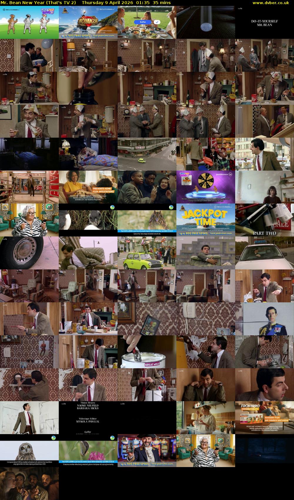 Mr. Bean New Year (That's TV 2) Thursday 9 April 2026 01:35 - 02:10