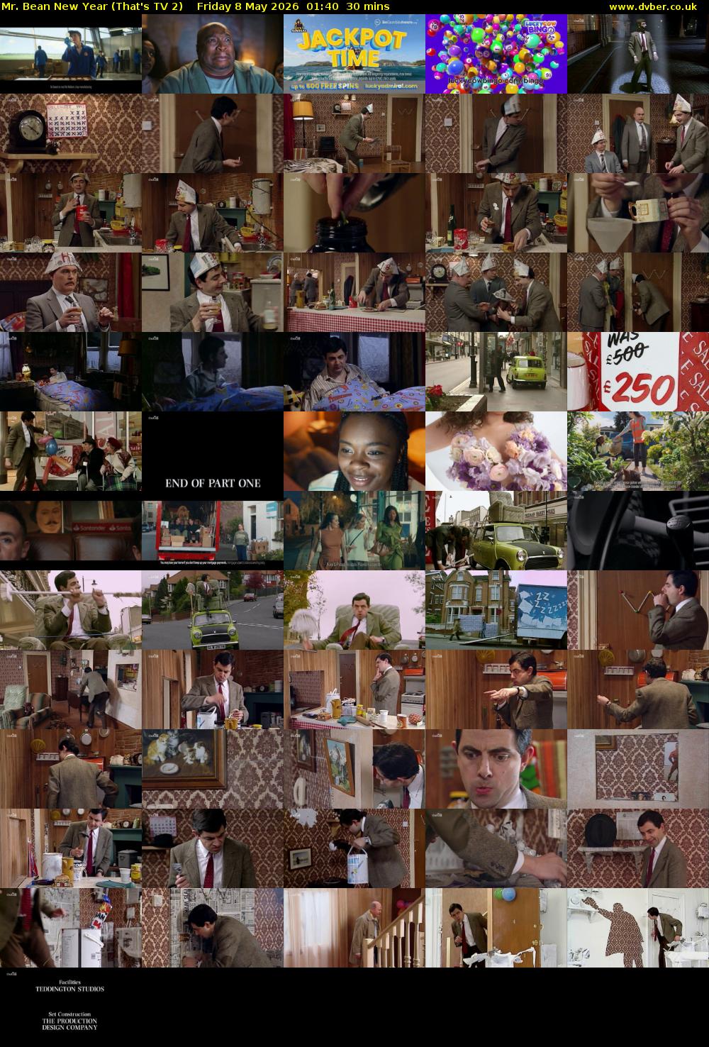 Mr. Bean New Year (That's TV 2) Friday 8 May 2026 01:40 - 02:10