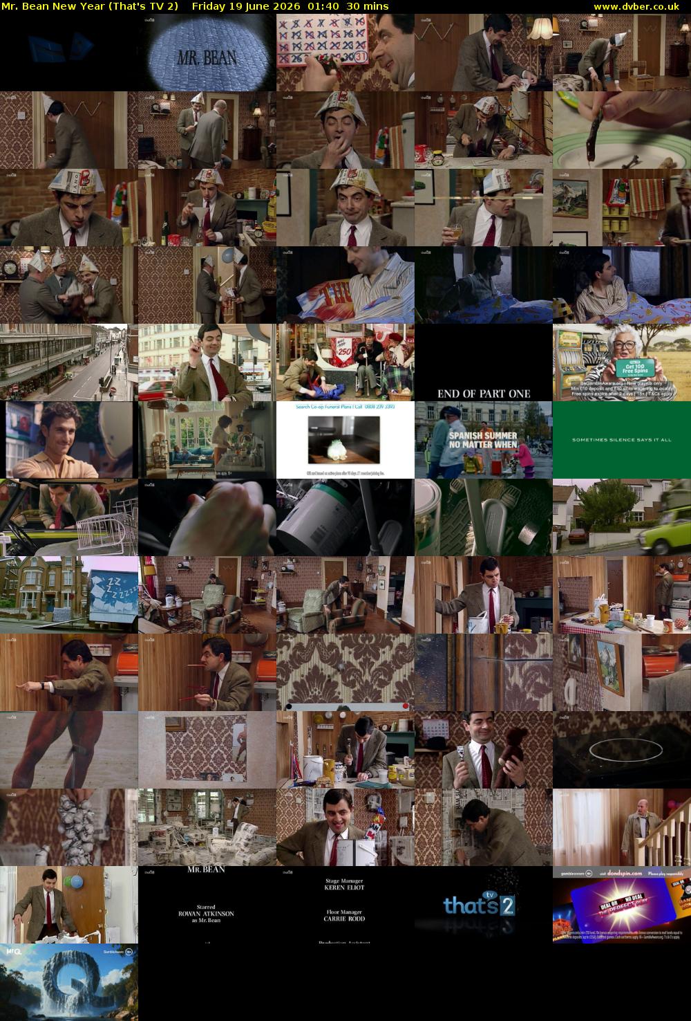 Mr. Bean New Year (That's TV 2) Friday 19 June 2026 01:40 - 02:10