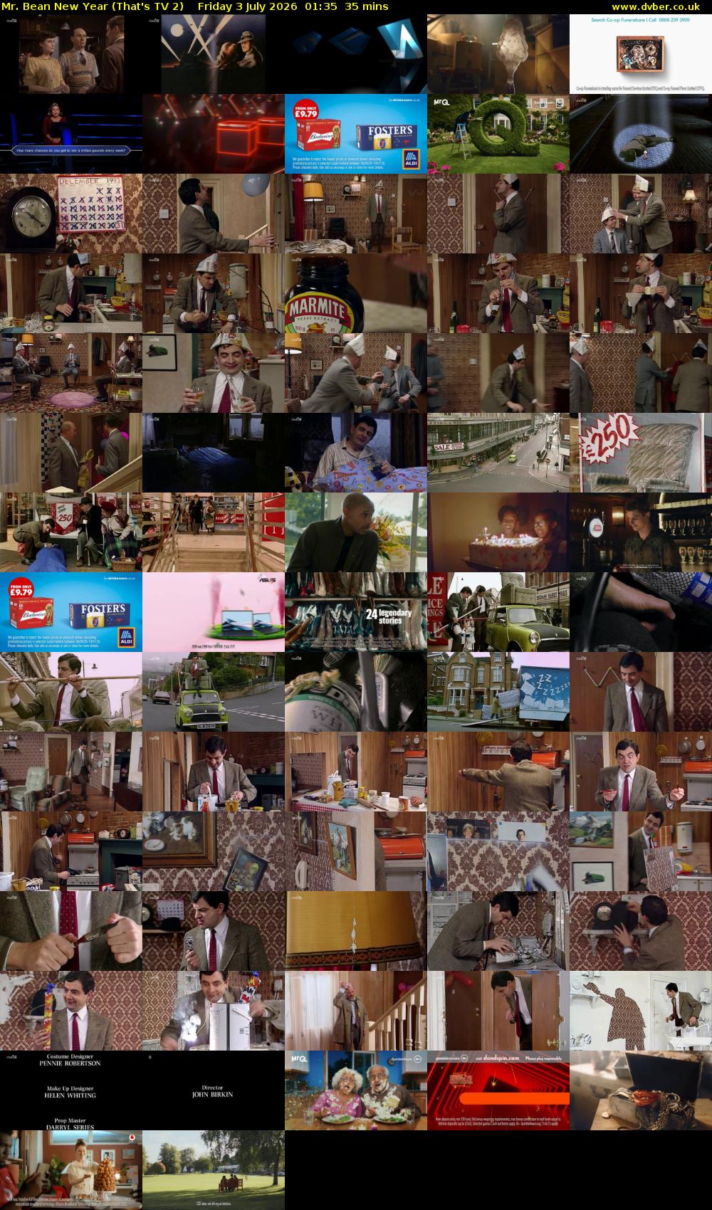 Mr. Bean New Year (That's TV 2) Friday 3 July 2026 01:35 - 02:10
