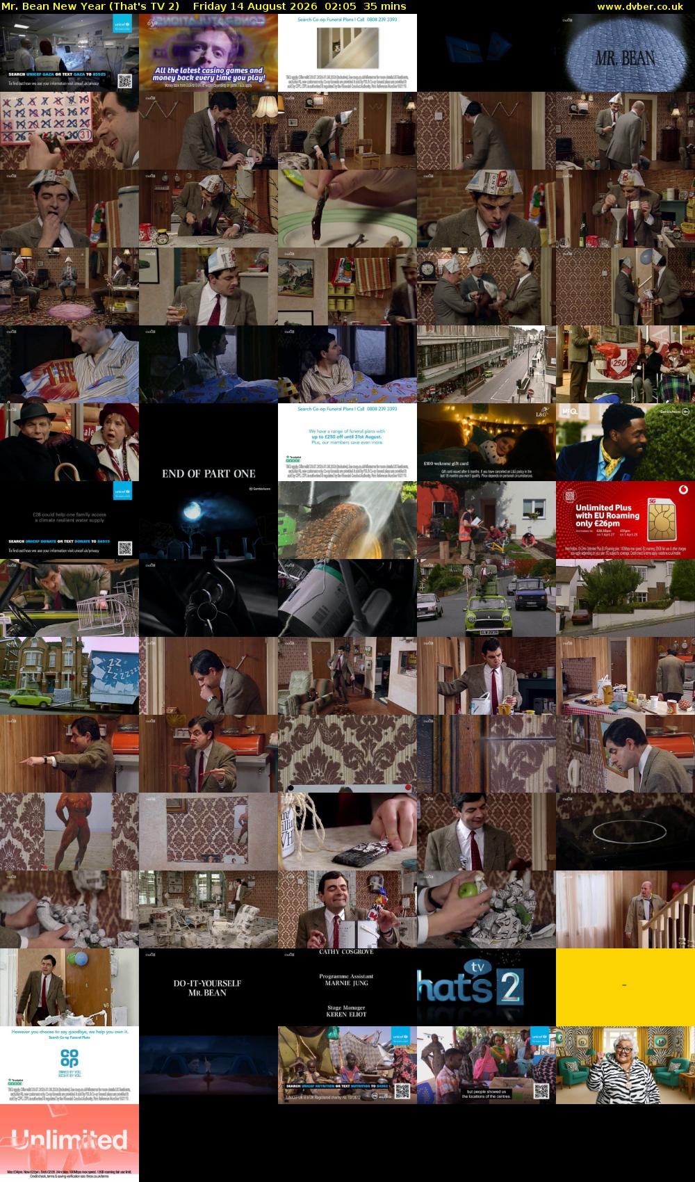 Mr. Bean New Year (That's TV 2) Friday 14 August 2026 02:05 - 02:40