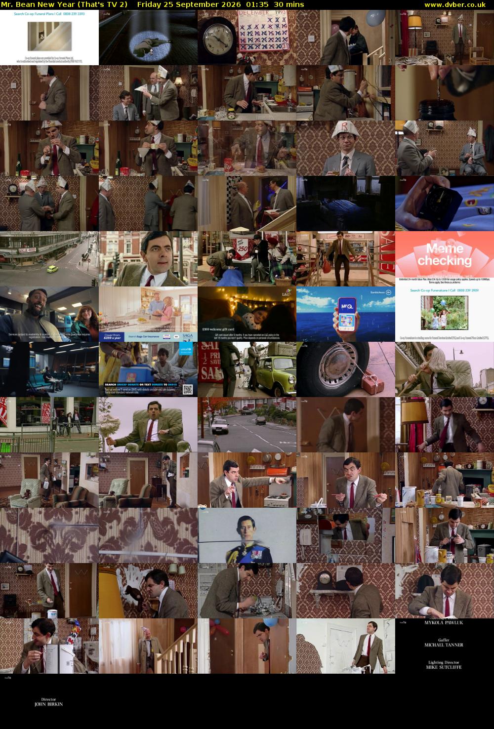 Mr. Bean New Year (That's TV 2) Friday 25 September 2026 01:35 - 02:05