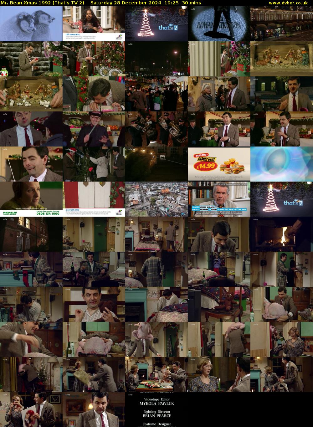 Mr. Bean Xmas 1992 (That's TV 2) Saturday 28 December 2024 19:25 - 19:55