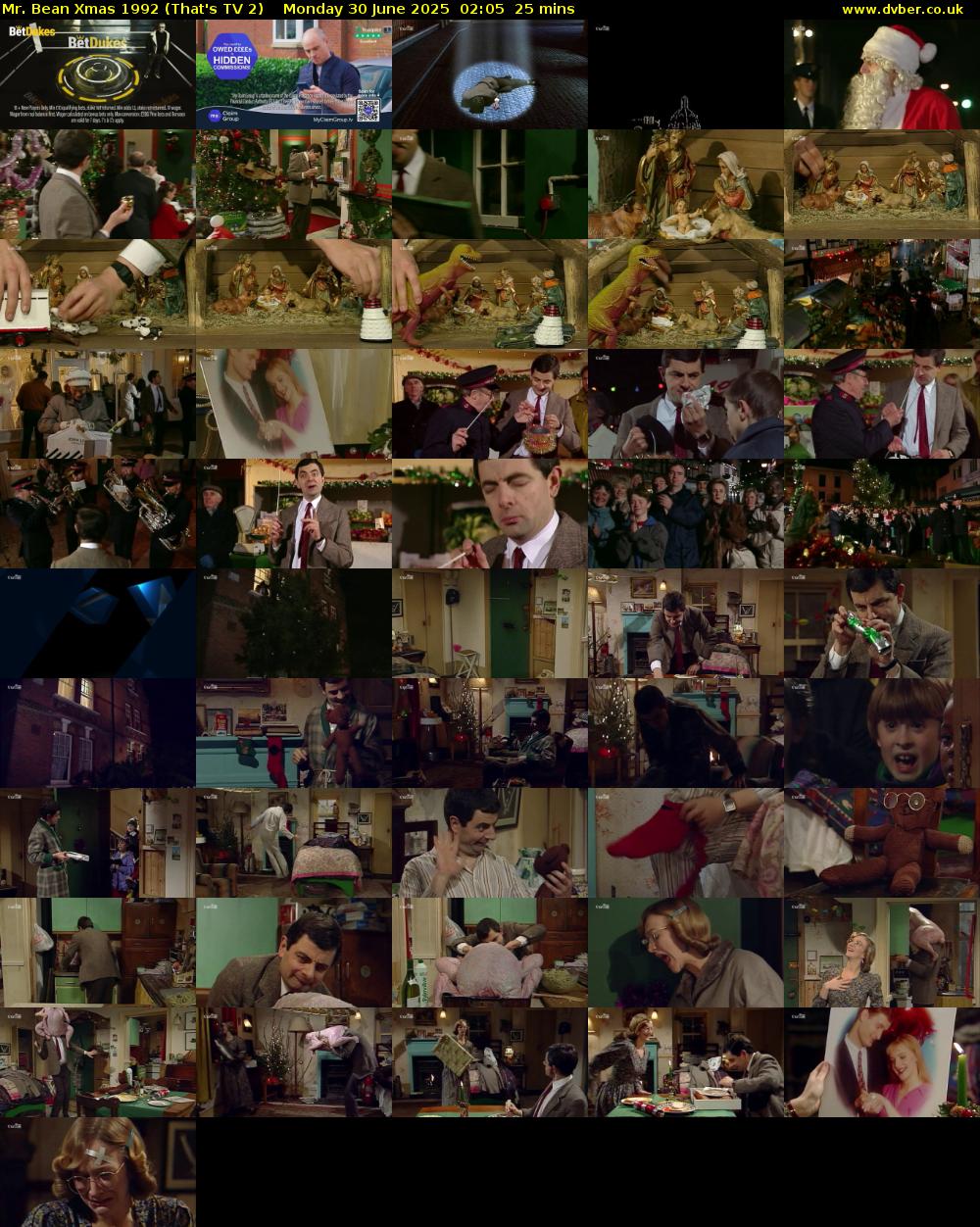 Mr. Bean Xmas 1992 (That's TV 2) Monday 30 June 2025 02:05 - 02:30