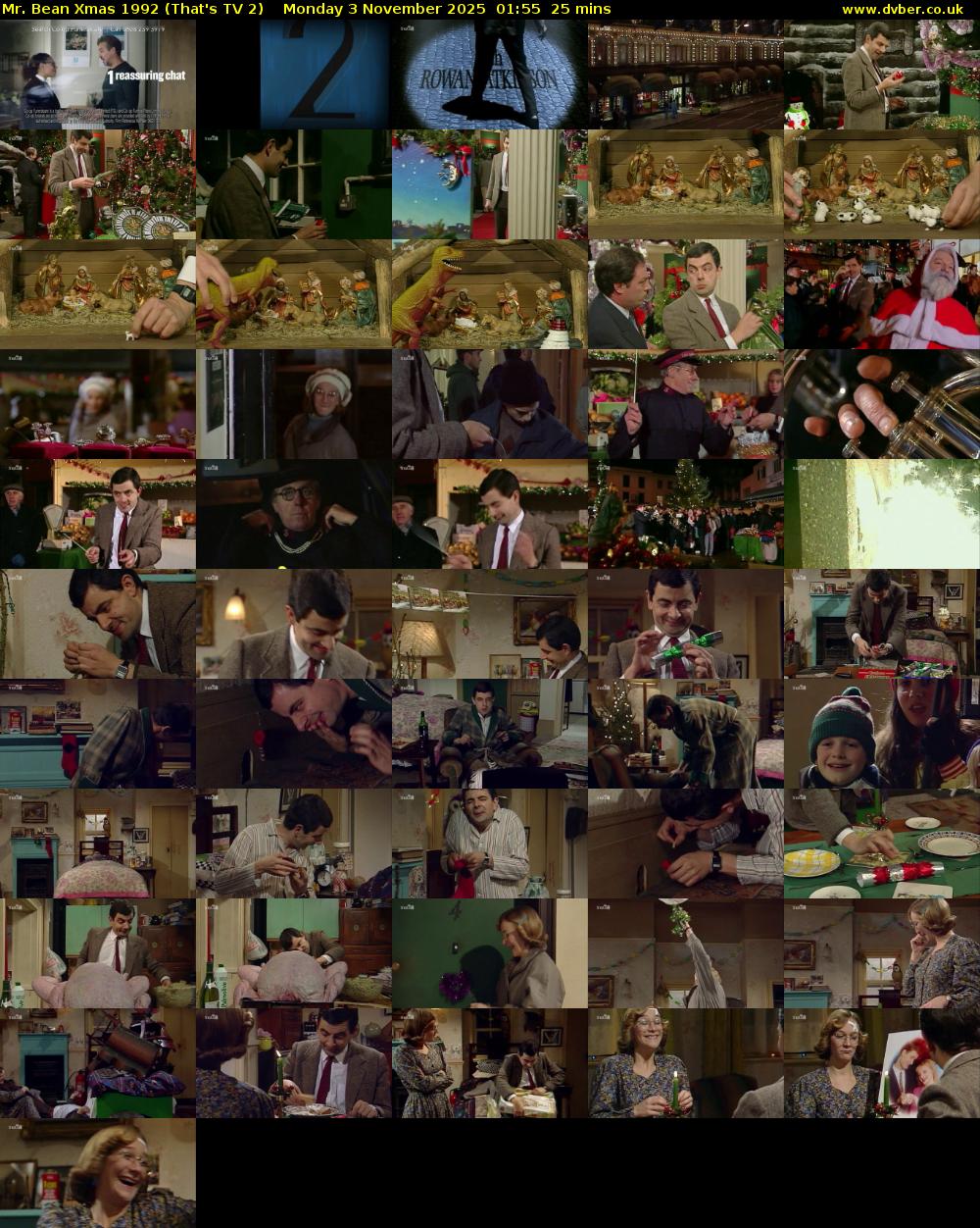 Mr. Bean Xmas 1992 (That's TV 2) Monday 3 November 2025 01:55 - 02:20