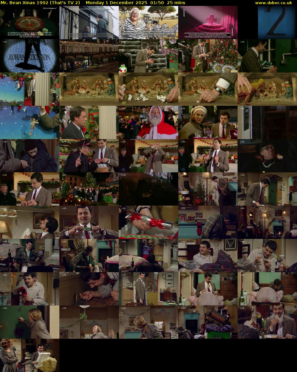 Mr. Bean Xmas 1992 (That's TV 2) Monday 1 December 2025 01:50 - 02:15