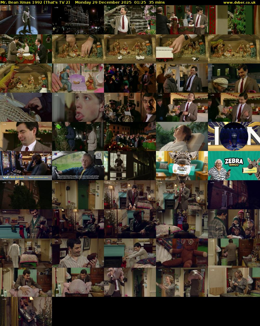 Mr. Bean Xmas 1992 (That's TV 2) Monday 29 December 2025 01:25 - 02:00