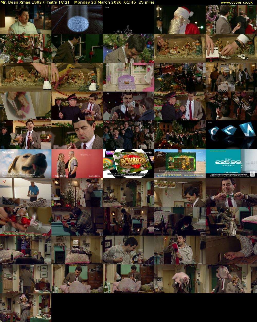 Mr. Bean Xmas 1992 (That's TV 2) Monday 23 March 2026 01:45 - 02:10
