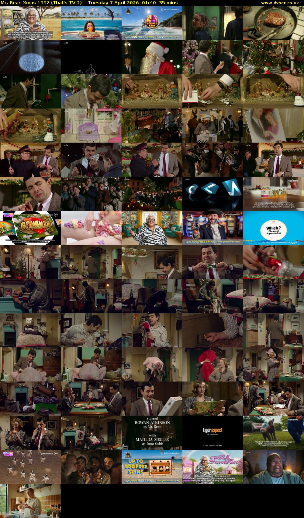 Mr. Bean Xmas 1992 (That's TV 2) Tuesday 7 April 2026 01:40 - 02:15