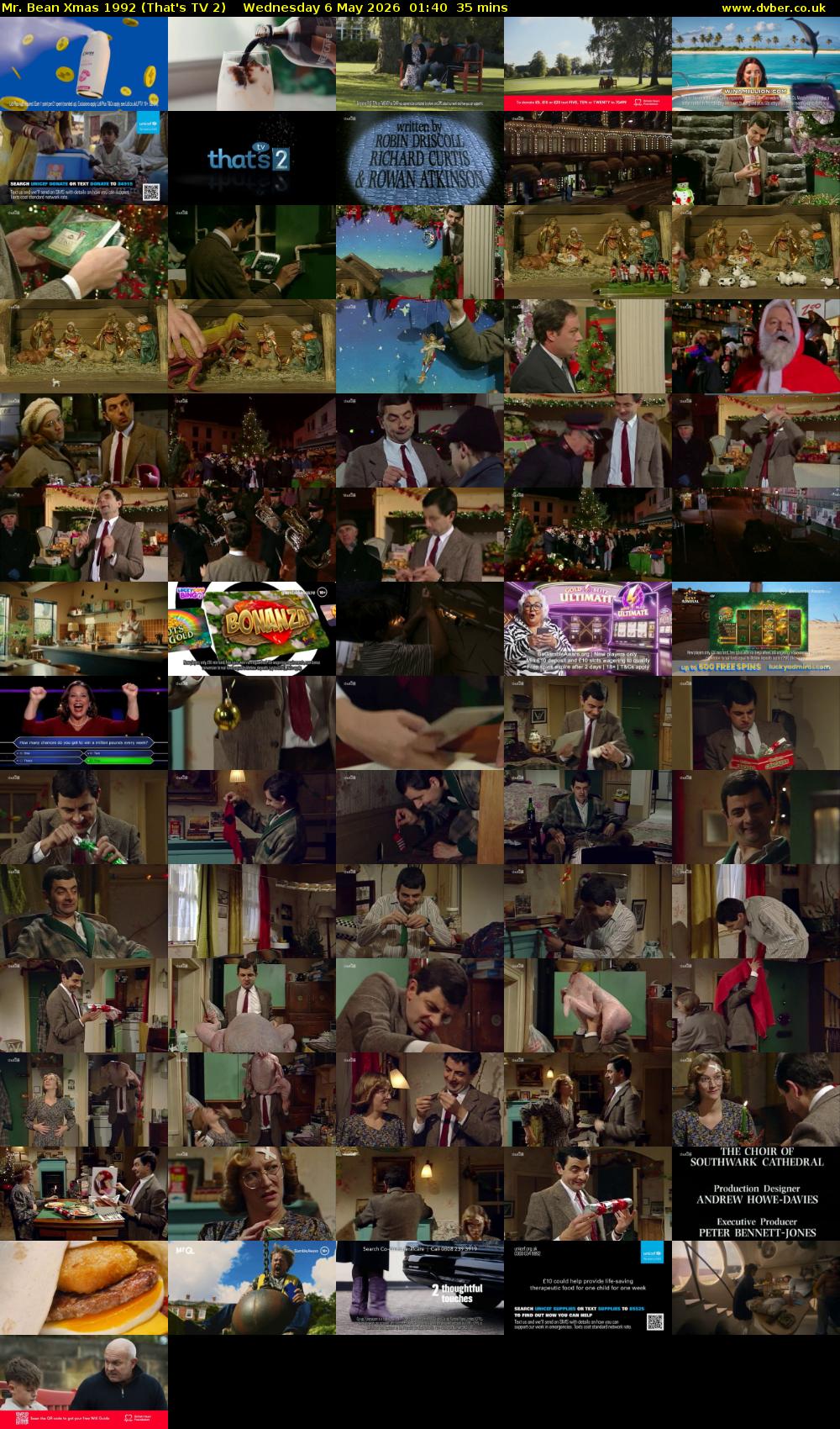 Mr. Bean Xmas 1992 (That's TV 2) Wednesday 6 May 2026 01:40 - 02:15