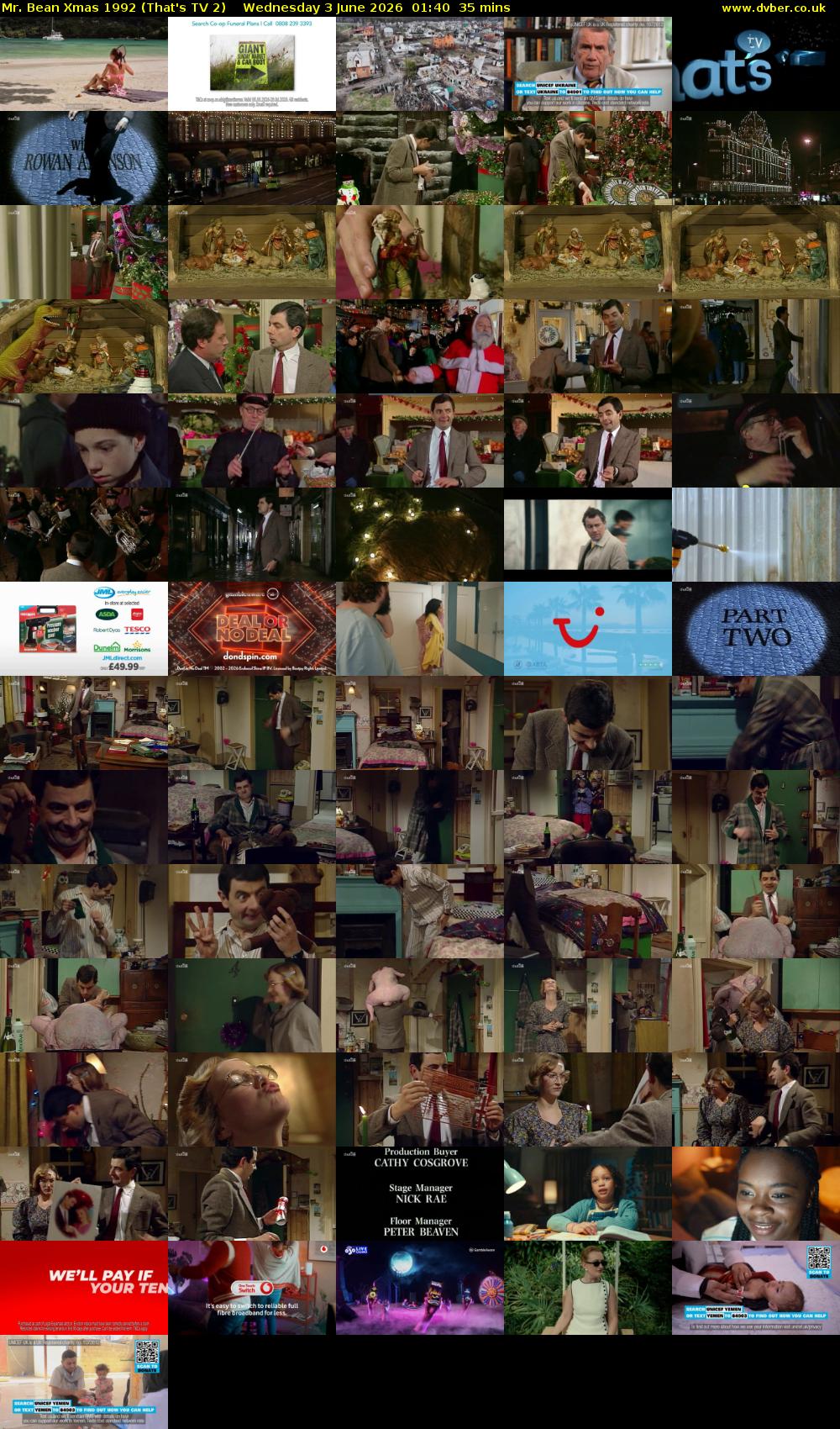 Mr. Bean Xmas 1992 (That's TV 2) Wednesday 3 June 2026 01:40 - 02:15