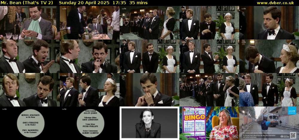 Mr. Bean (That's TV 2) Sunday 20 April 2025 17:35 - 18:10
