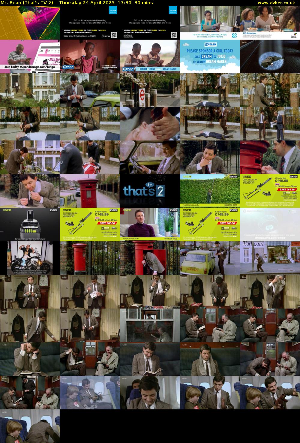 Mr. Bean (That's TV 2) Thursday 24 April 2025 17:30 - 18:00