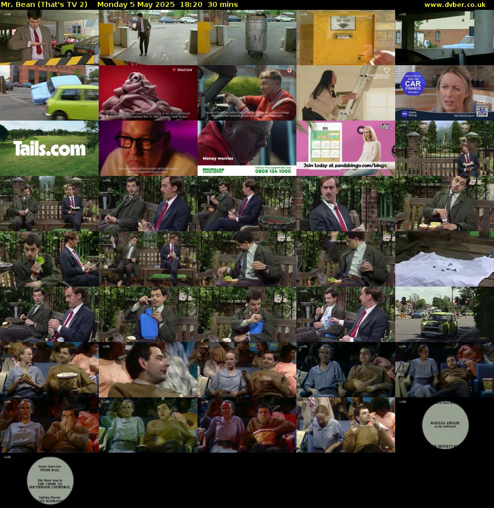 Mr. Bean (That's TV 2) Monday 5 May 2025 18:20 - 18:50