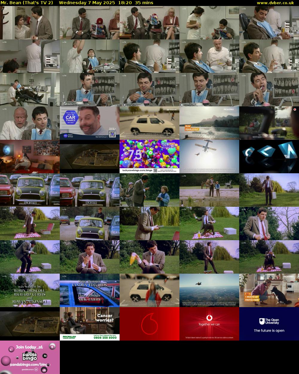 Mr. Bean (That's TV 2) Wednesday 7 May 2025 18:20 - 18:55