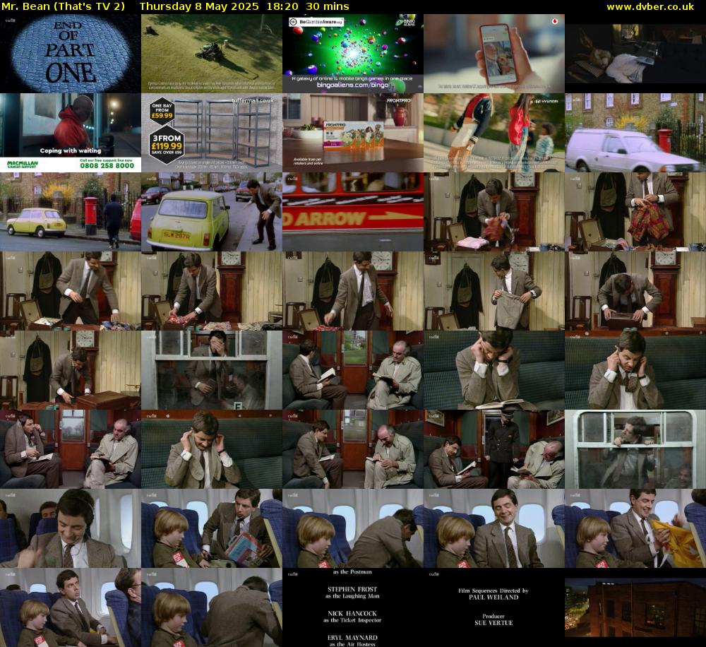 Mr. Bean (That's TV 2) Thursday 8 May 2025 18:20 - 18:50