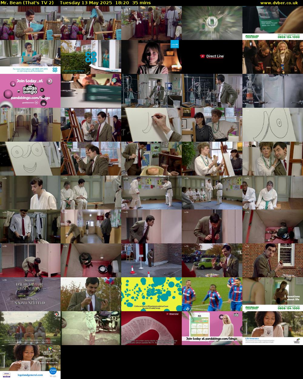 Mr. Bean (That's TV 2) Tuesday 13 May 2025 18:20 - 18:55