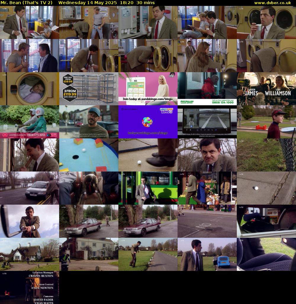 Mr. Bean (That's TV 2) Wednesday 14 May 2025 18:20 - 18:50