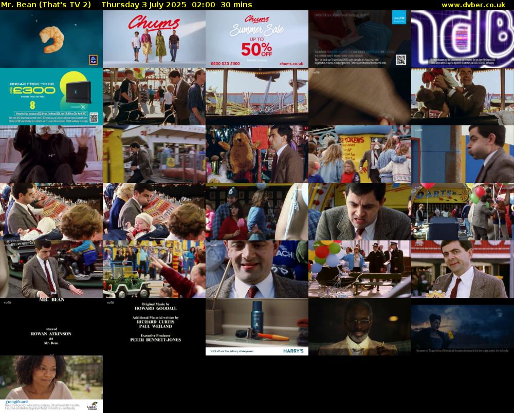 Mr. Bean (That's TV 2) Thursday 3 July 2025 02:00 - 02:30