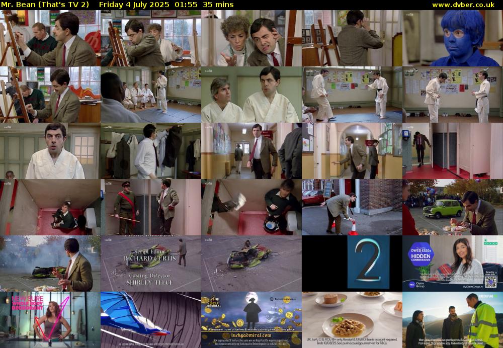 Mr. Bean (That's TV 2) Friday 4 July 2025 01:55 - 02:30