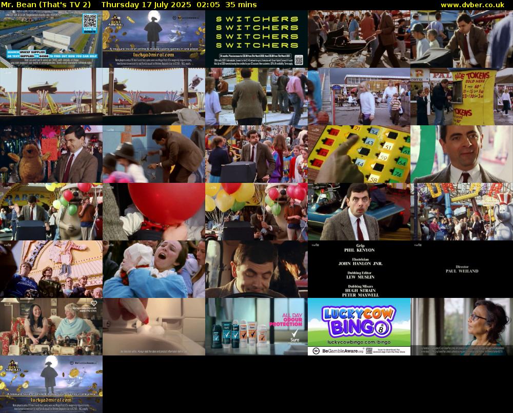 Mr. Bean (That's TV 2) Thursday 17 July 2025 02:05 - 02:40