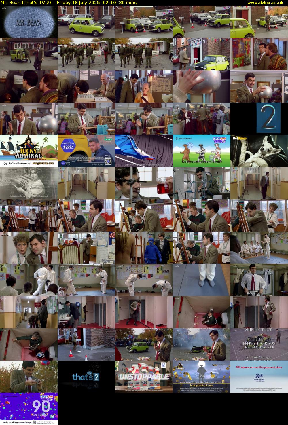Mr. Bean (That's TV 2) Friday 18 July 2025 02:10 - 02:40