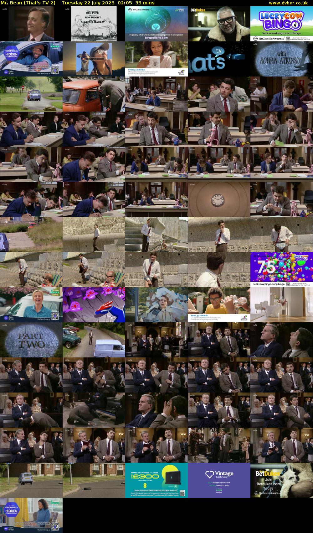 Mr. Bean (That's TV 2) Tuesday 22 July 2025 02:05 - 02:40