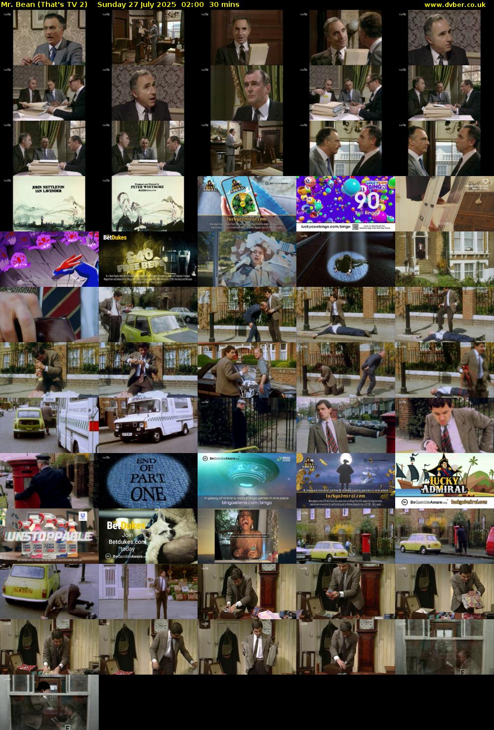 Mr. Bean (That's TV 2) Sunday 27 July 2025 02:00 - 02:30