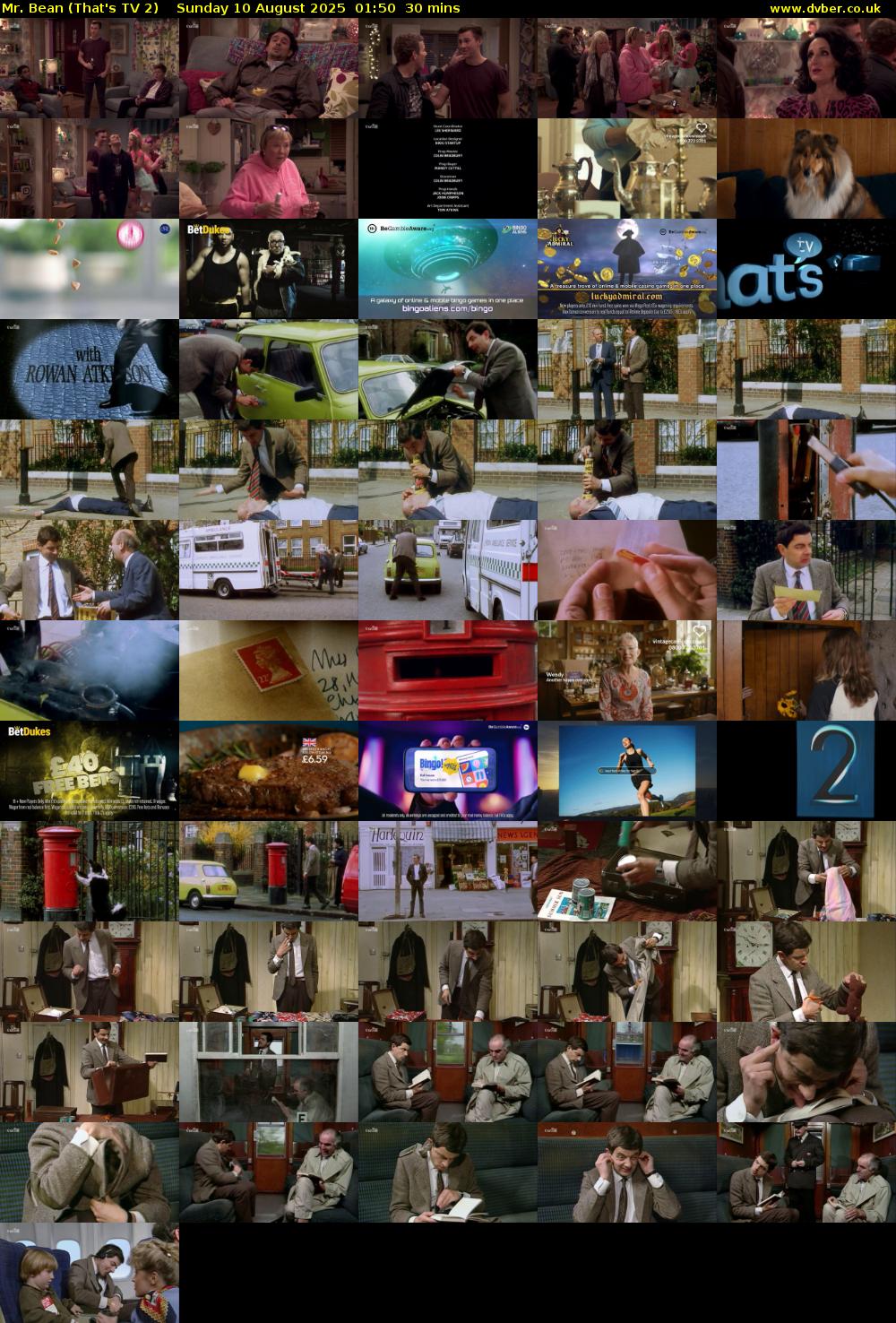 Mr. Bean (That's TV 2) Sunday 10 August 2025 01:50 - 02:20