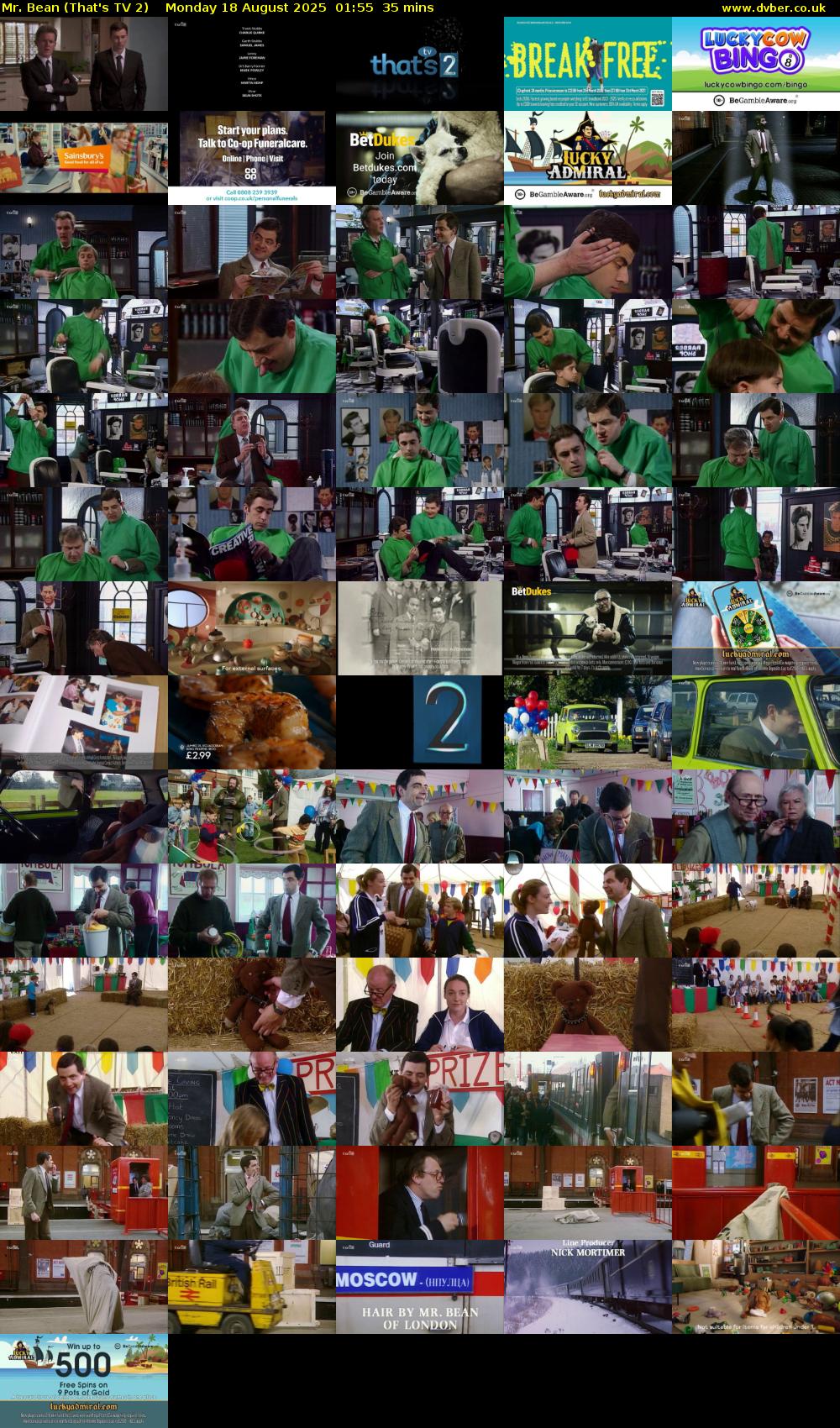 Mr. Bean (That's TV 2) Monday 18 August 2025 01:55 - 02:30