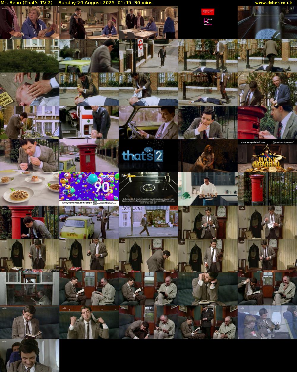 Mr. Bean (That's TV 2) Sunday 24 August 2025 01:45 - 02:15