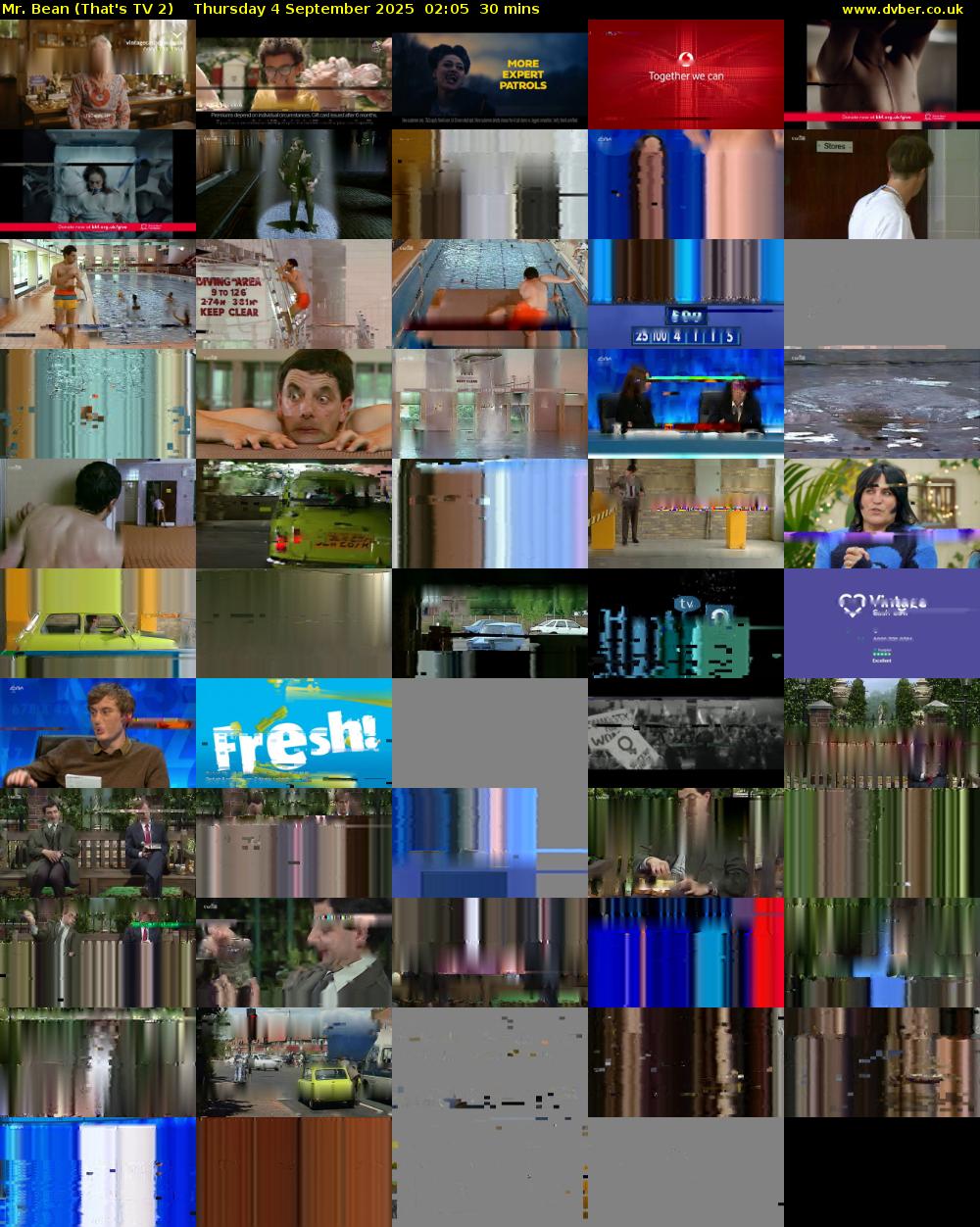 Mr. Bean (That's TV 2) Thursday 4 September 2025 02:05 - 02:35