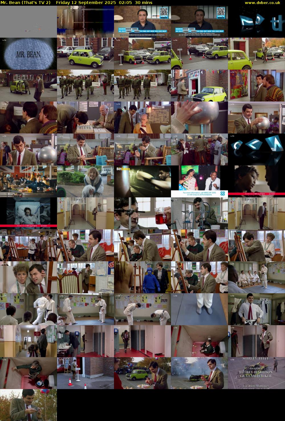 Mr. Bean (That's TV 2) Friday 12 September 2025 02:05 - 02:35